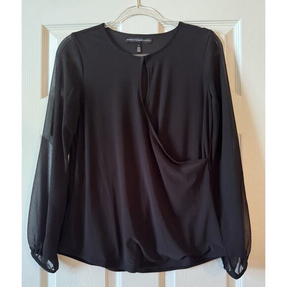 White House Black Market Tops - White House Black Market Womens Shirt Blouse Size S Black Work Cocktail